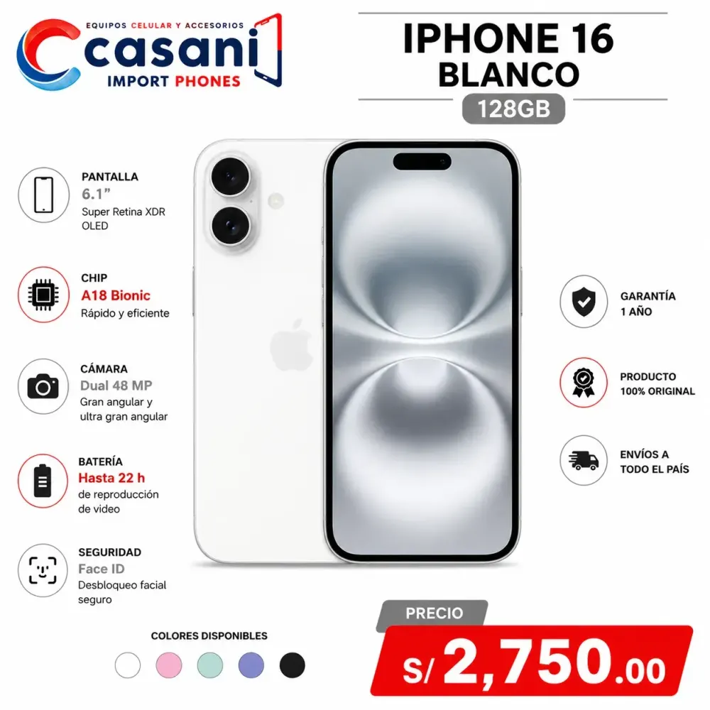 IPHONE 16 BLANCO