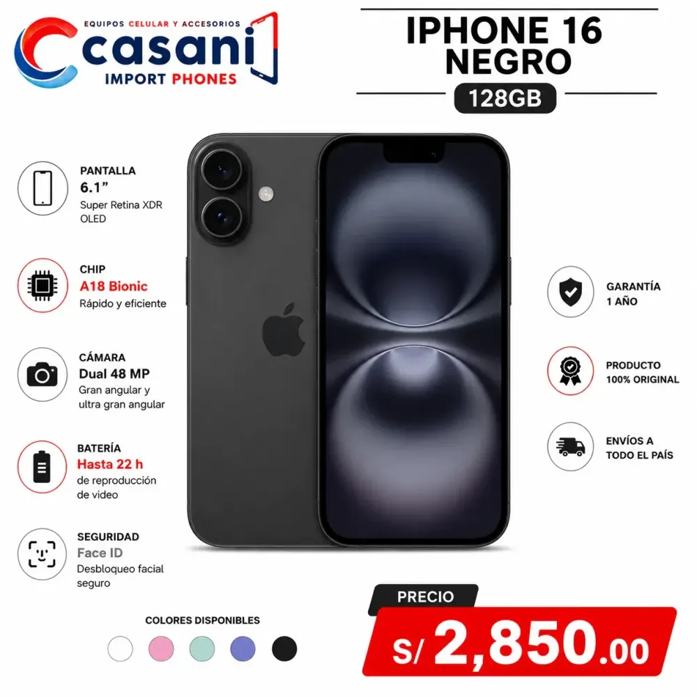 IPHONE 16 NEGRO